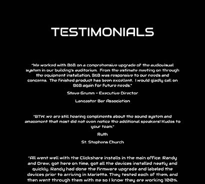 Testimonials | B&B Integrations